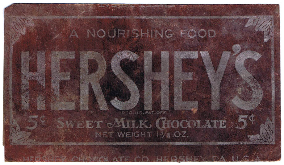 Front of Hershey's wrapper from 1920's.