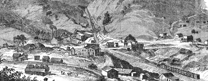 Nortonville, California from an 1869 engraving.