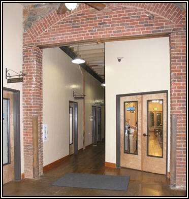 Brick arch in the Alpha Building, Grass Valley, CA