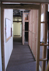 Framing between commercial units and common area