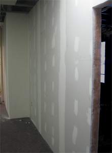 Sheetrock in Common Area at 610 Court Street