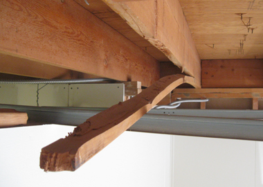 A split roof rafter.