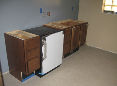 ADA compliant cabinets installed in the Break Room.