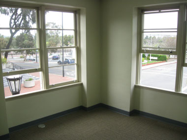 A corner office after construction was completed.