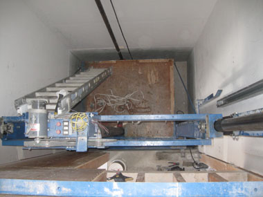 The floor of the elevator car after construction.