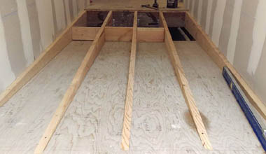Framing for an ADA compliant ramp.